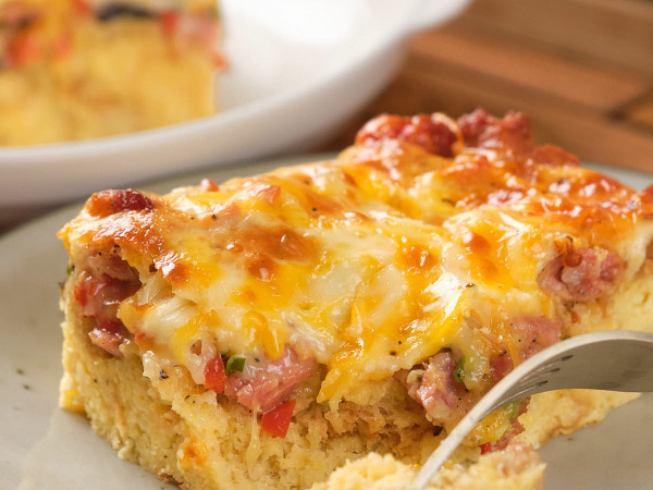 Overnight Breakfast Casserole Packed with Goodies