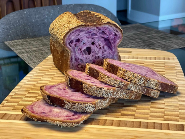 Purple Sweet Potato Buns Made with Whole Wheat