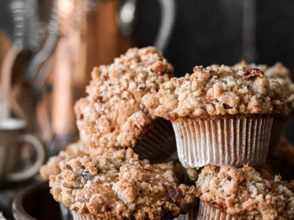 Sweet Potato Muffins Finished with Pecan Crumble