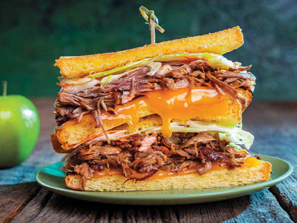 Cheesy Pulled Pork Sandwich