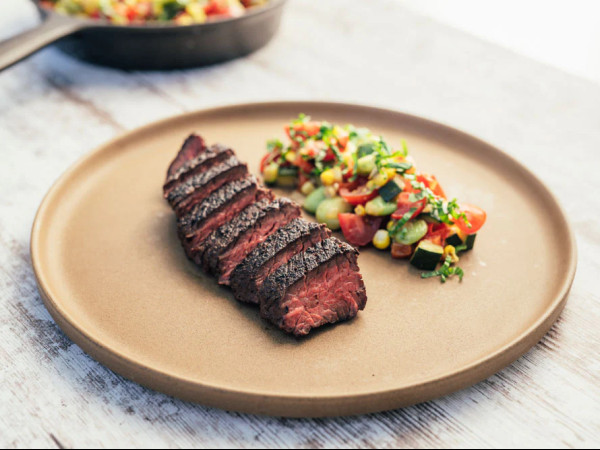 Gabe's Flavorful Coffee-Rubbed Hanger Steak with Herb Salad