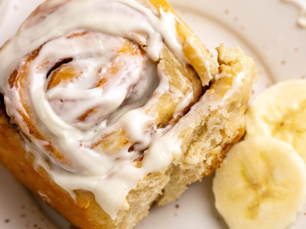 Baked Banana Cinnamon Rolls