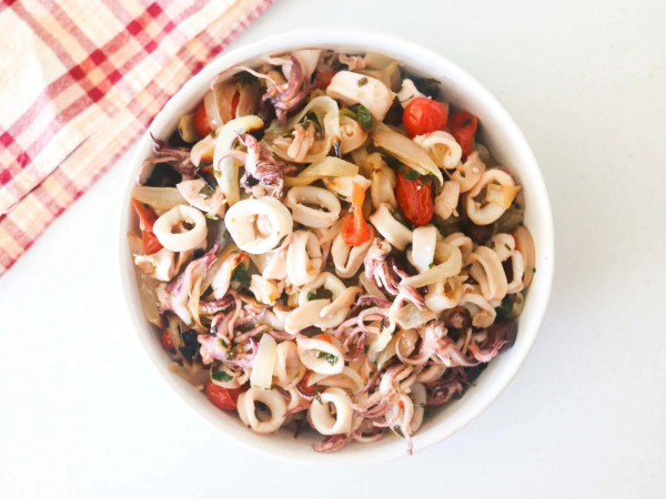 Calamari Salad Served Warm