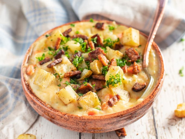 Hearty Smoky Potato Soup (Vegetarian Style)