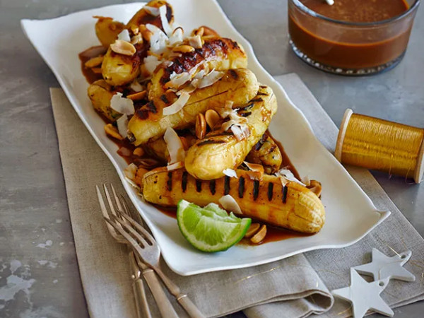 Charred Bananas on the Barbecue