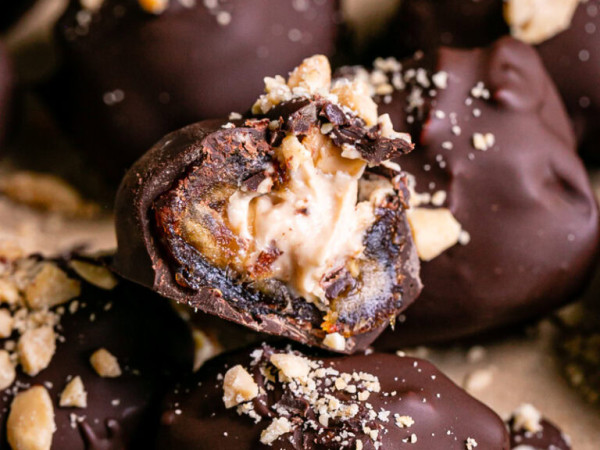 Chocolate-Dipped Peanut and Raisin Snacks