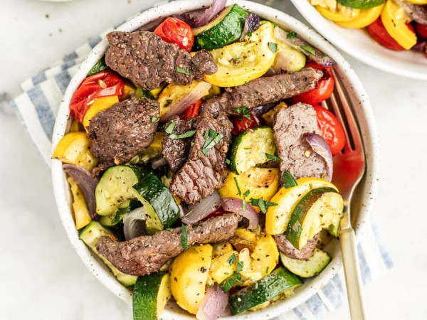Delicious Hake Steaks Served with Thick Roasted Veggies