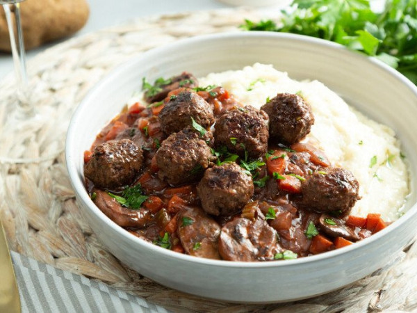 Beef Meatballs with Bourguignon Sauce