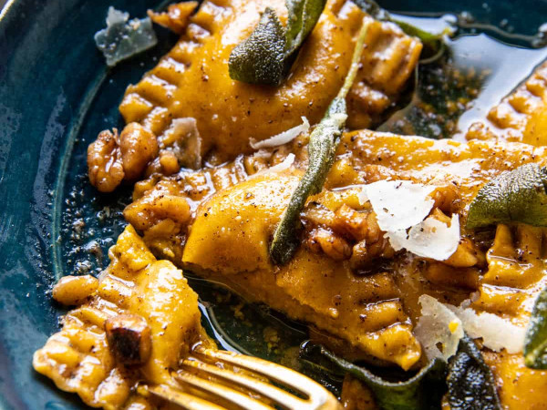 Ravioli Filled with Cheesy Pumpkin