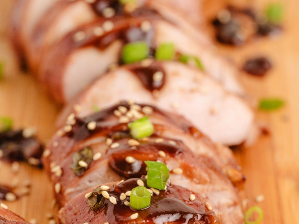 Tender Pork Medallions with Sesame and Sake