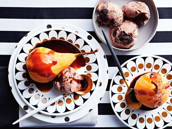 Poached Pears with Marsala Sauce