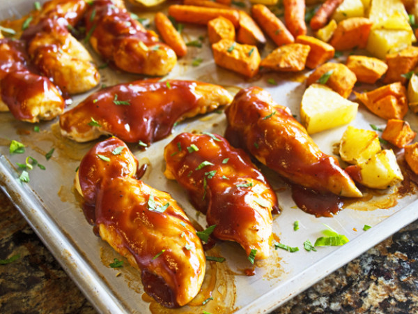 Oven-Roasted Barbecue Chicken and Potatoes