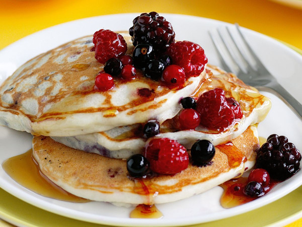 Berry-Infused Soy Pancakes for a Wholesome Breakfast