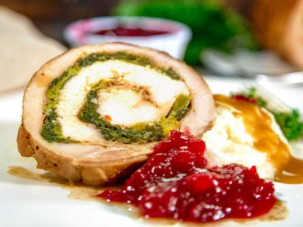 Brined Pork Loin Roast with Stuffing