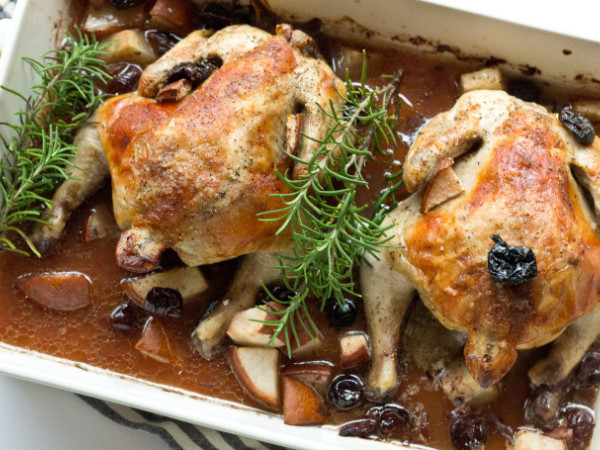 Roasted Cornish Hen with Tart Cherry Glaze