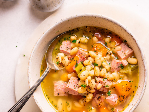 Dan's Delicious White Bean Soup with Ham, Made in a Slow Cooker