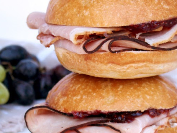 Sweet and Savory Barbecue Ham Sandwiches with Grape Jelly