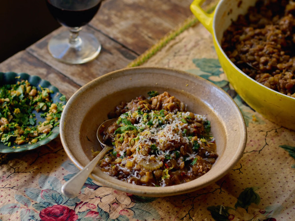 Kris’ Savory Lentil and Sausage Stew