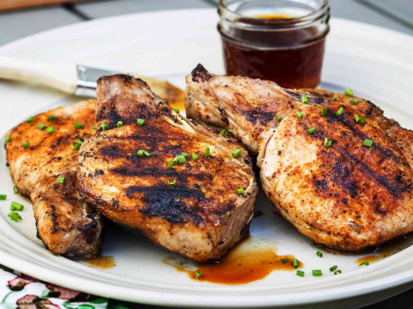 Pork Chops Glazed and Grilled