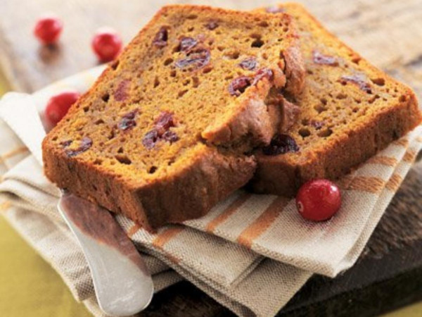 Pumpkin and Banana Bread Featuring Cranberries