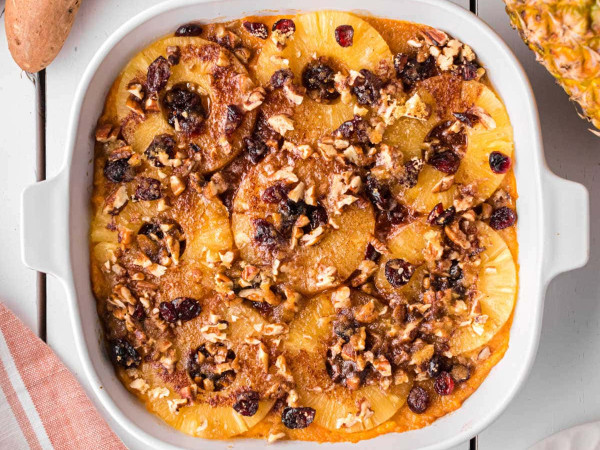 Sweet Potato Casserole with a Hawaiian Twist
