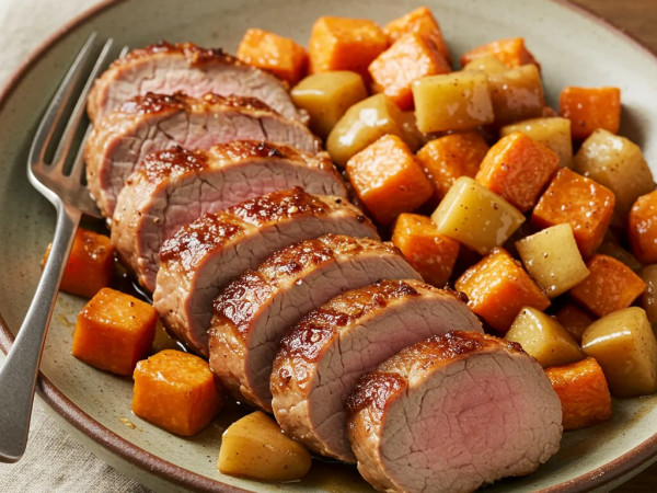 Unagi-Glazed Pork with Apples and a Sweet-Spicy Kick