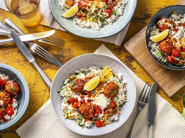Meatballs in Mexican Style with Rice