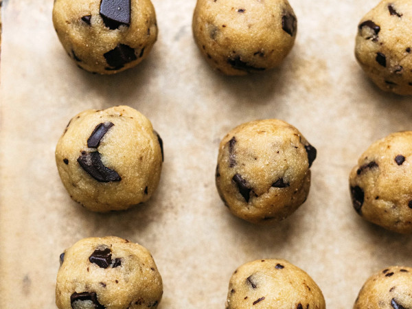 Frozen Cookie Dough Balls with Chocolate Chips