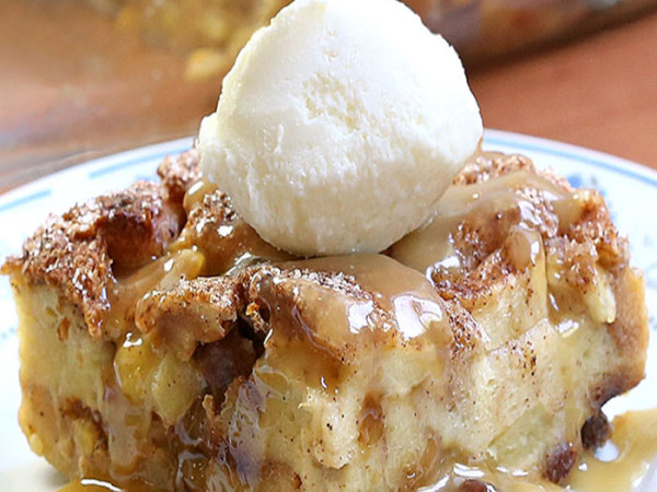 Raisin-Apple Bread Pudding for Breakfast