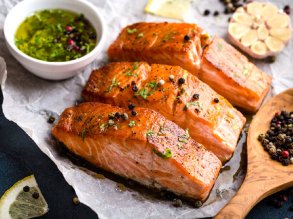 Salmon with Chile Garlic Barbecue Sauce