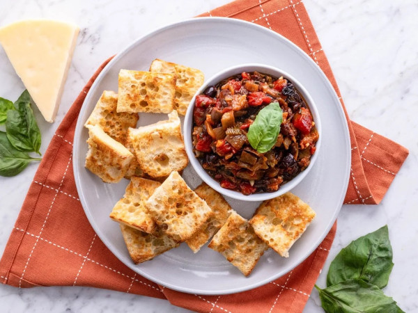Eggplant Parm and Caponata Fusion