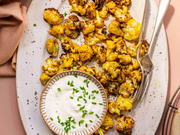 Black Garlic Cauliflower Cakes Made in the Air Fryer