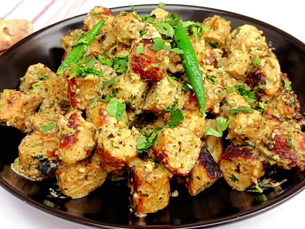 Chicken cooked in a frying pan