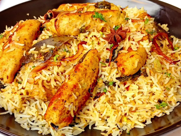 Rice Pilaf with Kebab Skewers
