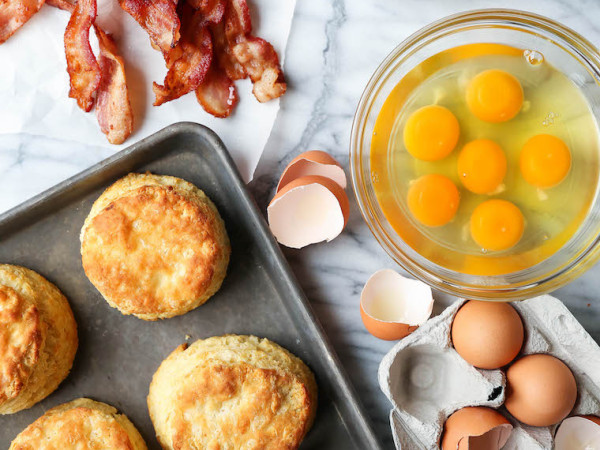 Bacon, Egg, and Cheese Sandwich on a Fluffy Buttermilk Biscuit