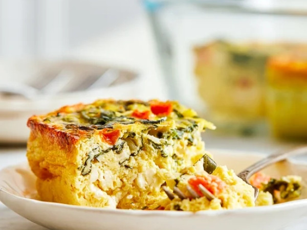 Feta and Spinach Casserole in the Air Fryer