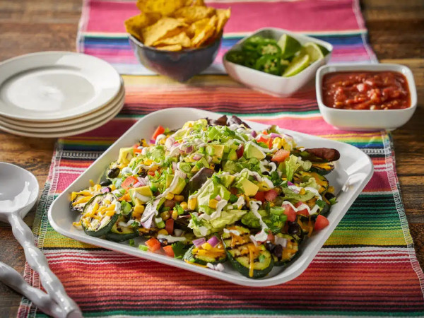 Nachos Made with Zucchini Chips