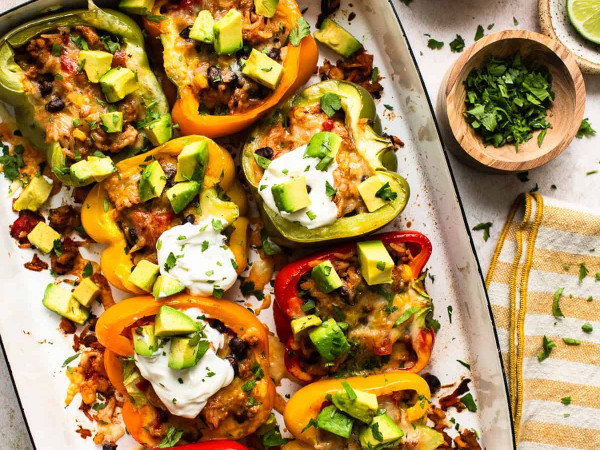 Bell Peppers Filled with Mexican Flavors