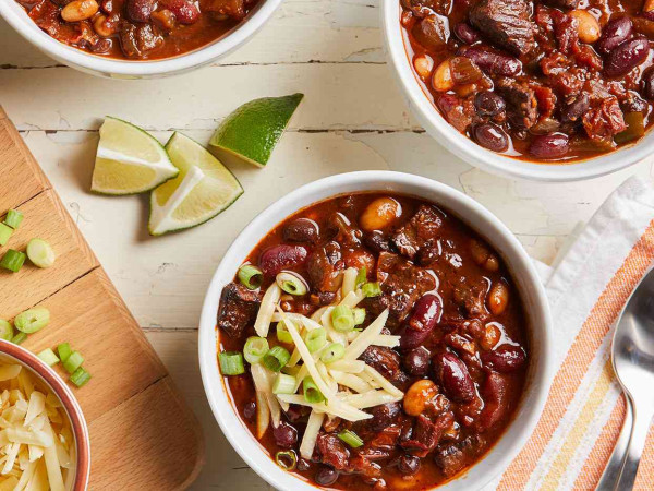 Chili with Three Beans and a Slow Heat