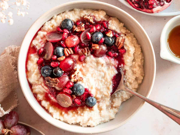 Millet Porridge with Fresh Fruit for Breakfast