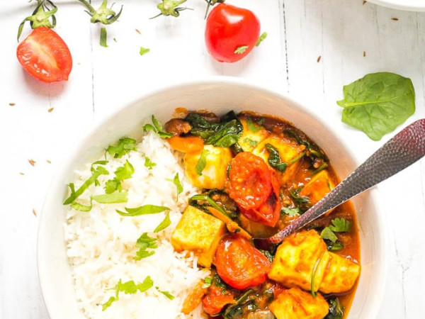 Tomatoes and Spinach the Indian Way