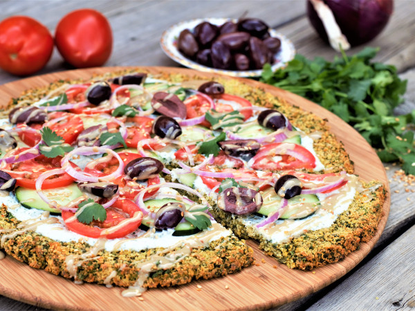 Pizza Featuring Falafel Dough