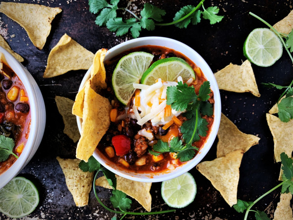 Black Bean Chili with Mexican Chorizo