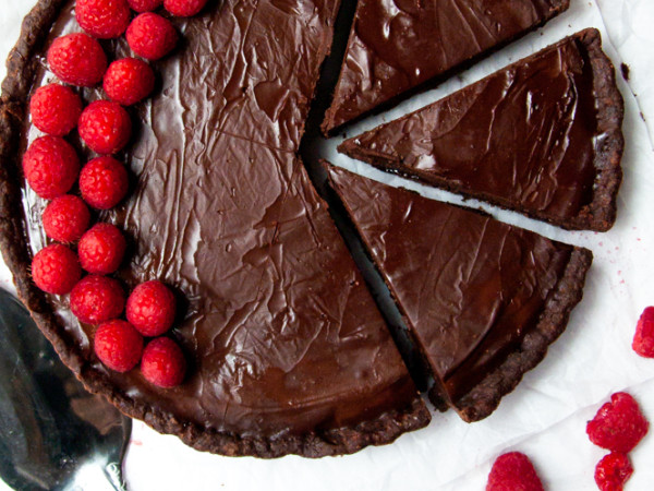 Chocolate-Raspberry Tart with Three Layers of Chocolate