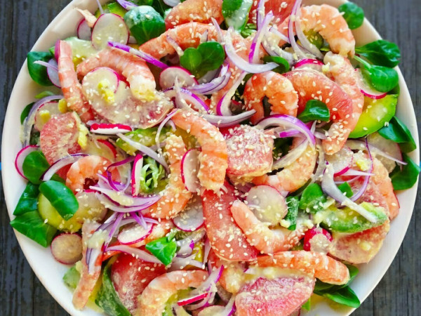 Grapefruit, Avocado, and Shrimp Salad