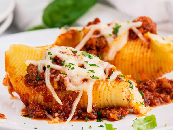 Manicotti Shells Stuffed with Lasagna
