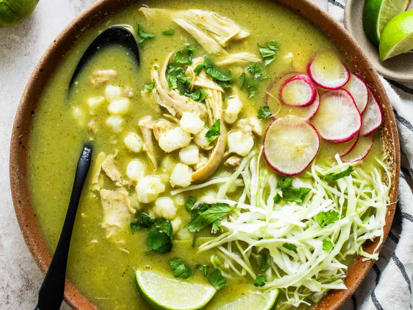 Verde Chicken Posole Stew