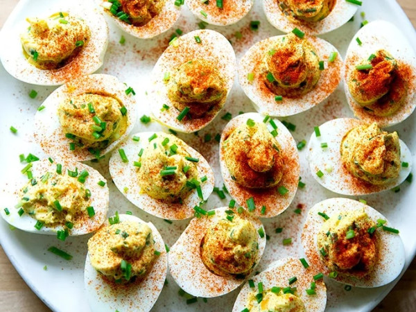 Distinctively Delicious Green Deviled Eggs