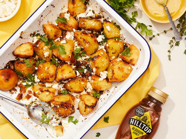 Potatoes and Mushrooms with Honey Roast