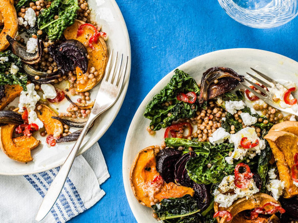 Couscous with Oven-Roasted Butternut Squash and Beets